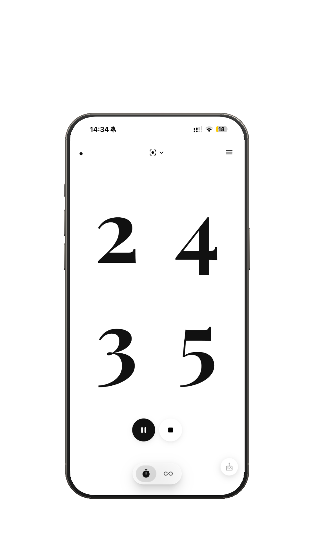 Flowtime light timer with serif digits