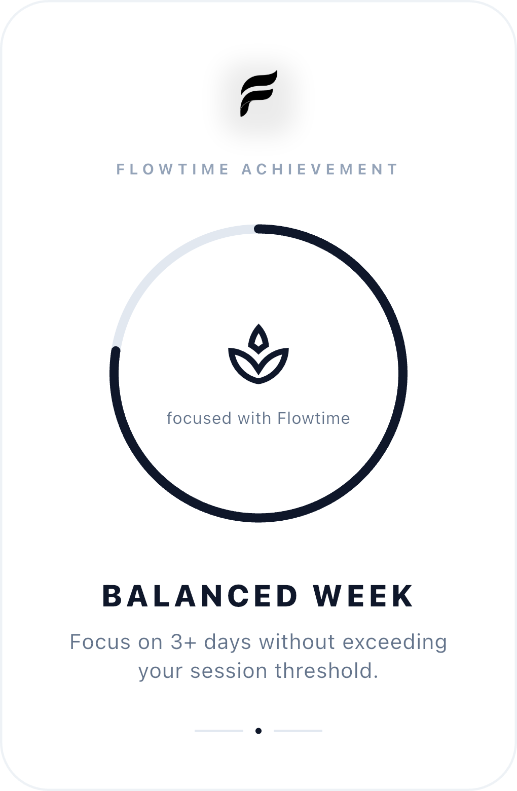 Balanced Week achievement: Focus on 3 or more days without exceeding your session threshold