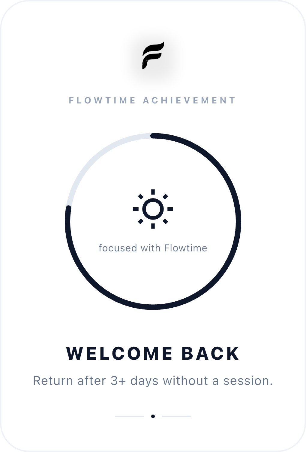 Welcome Back achievement: Return after 3 or more days without a session