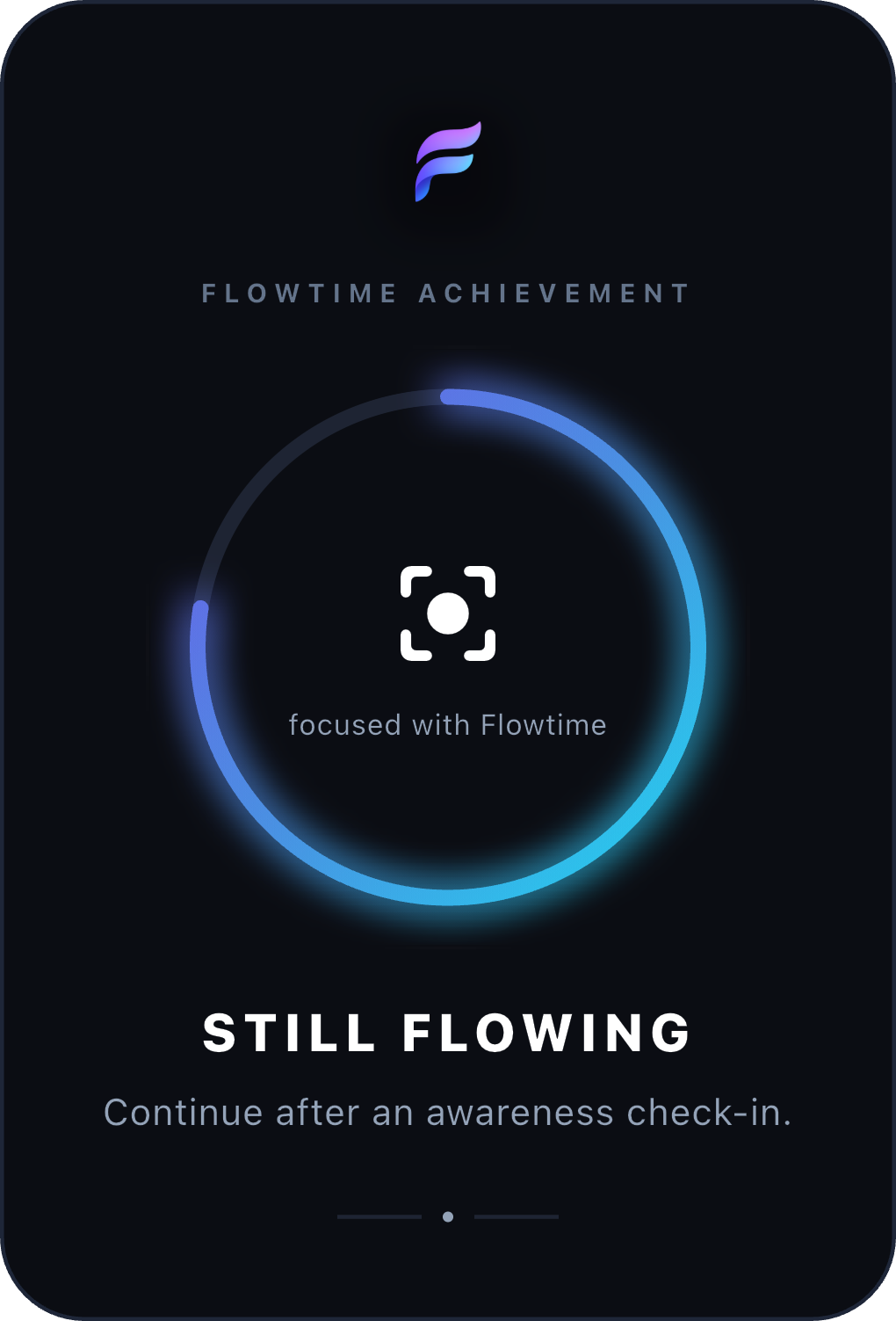 Still Flowing achievement: Continue after an awareness check-in